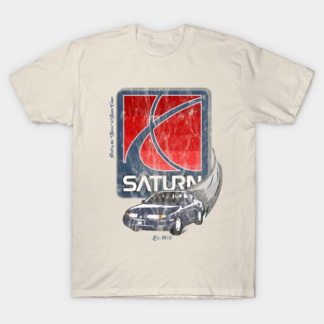 Saturn Motors Vintage Tee T-Shirt by scornely